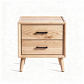 Wooden nightstand with two drawers in natural finish 50 x 40 x 60cm