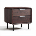 Wooden nightstand with two drawers and metal handles 50 x 40 x 45cm