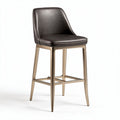 Leather bar stool with metal frame and modern design 45 x 45 x 110cm